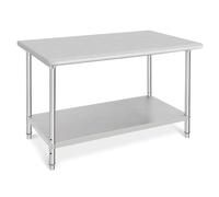 Crevyteg Table de préparation en acier inoxydable 121,9 x 76,2 x 88,9 cm | NSF Table de cuisine commerciale robuste avec sous-étagère, table de cuisine extérieure, salle à manger, garage, buanderie
