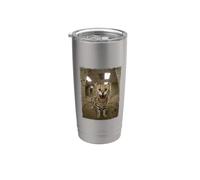 Cri Serval Bureau Salle De Pause Animal Gobelet isotherme en acier inoxydable double paroi