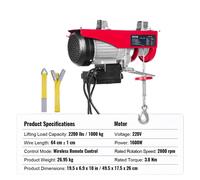 Cric électrique sans fil, capacité de levage de 1000 kg, puissance de 1600 W , 220V 2200lbs