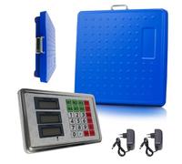 Crisalide Balance à plate-forme industrielle sans fil 300 kg - Écran LED, plate-forme en acier antirouille, rechargeable avec câble - 2 alimentations incluses - Balance professionnelle