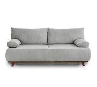 Best mobilier – Canapé 3 places Cristal – convertible avec coffre – velours côtelé – Gris clair