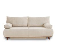 Best Mobilier – Canapé 3 places Cristal convertible avec coffre en velours côtelé Beige