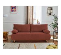 Best mobilier Canapé Cristal 3 places convertible avec coffre en velours côtelé Terracotta