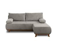 Cristal - canapé 3 places - convertible avec coffre et pouf - en velours côtelé - Gris clair