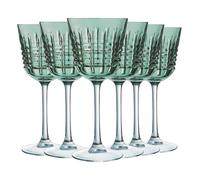 Cristal d'Arques - Collection Brume - 6 verres à pied 25 cl Rendez-Vous Brume Vert - Fabriqués en France - Emballage renforcé