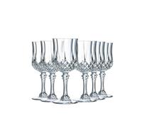 Cristal d'Arques Paris - Collection Longchamp - 6 verres à liqueur 6cl en Kwarx - Brillance, Transparence et Haute Résistance - Moulures Iconiques - Fabriqués en France