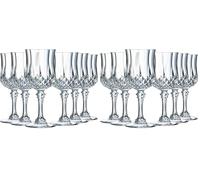 Cristal d'Arques Paris - Collection Longchamp - 6 verres à vin 25 n Kwarx - Brillance, Transparence et Haute Résistance - Moulures Iconiques - Fabriqués en France (Lot de 2)