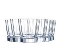 Cristal d'Arques Paris - Collection Macassar - 6 Gobelets forme basse 32 rillance, Transparence et Haute Résistance - Fabriqués en France - Emballage renforcé, adapté à la vente en ligne - Transparent