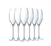 Cristal d'Arques Paris - Collection Swirly - 6 flûtes 24 abriquées en France - Emballage renforcé