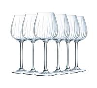 Cristal d'Arques Paris - Collection Swirly - 6 Verres à pied 47 abriquées en France - Emballage renforcé