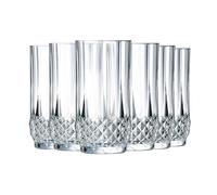 Cristal d'Arques Paris Verre à Eau Longchamp 28 cl Lot de 6 | Verre Kwarx haute brillance, gobelet pour jus, soda et whisky, compatible lave-vaisselle, fabriqué en France