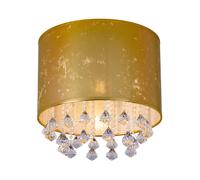 Plafonnier LED Tissu Feuille D'Or Kristalldeko Lampe de Chambre