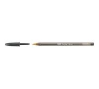 Cristal® Stylo à bille large, largeur de trait 0,6 mm, corps transparent, noir