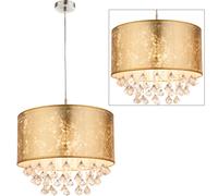 Cristal suspendu luminaire textile pendule chambre éclairage plafonnier or globo 15187H3