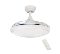 CristalRecord - Ventilateur avec lumière LED blanche et pales pliables pour plafonds hauts et bas Nuba