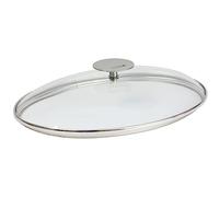 Cristel - Couvercle en Verre Bombe Ovale - Platine - 35 CM