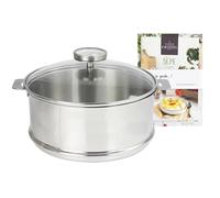 Cristel - Kit biome 24 cm cuisson saine- Elément cuit vapeur + Couvercle + Thermomètre + Livres de recettes - Vendu sans la cuve et les anses - CRISTEL
