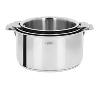CRISTEL - S3CQMP- Série de 3 Casseroles INOX 16-18-20cm -sans poignée- Collection Casteline