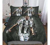 Cristiano Ronaldo D Housse De Couette Avec Taies D'oreiller Housse De Parure De Lit Football Housses De Couettes Respirante Douce Et Confortable Pour