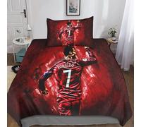 Cristiano Ronaldo D Housse De Couette Avec Taies D'oreiller Housse De Parure De Lit Football Housses De Couettes Respirante Douce Et Confortable Pour