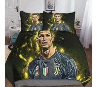 Cristiano Ronaldo Housse De Couette Avec ¿¿ Motif Football Impression D Parure De Lit En Microfibre Housses De Couettes Avec Taies D¡®Oreiller Pour Enfa