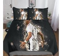 Cristiano Ronaldo Housse De Couette, D Football Parure De Lit Housses De Couettes Microfibre Avec Fermeture ¿¿Clair Et Taies D'oreiller Parure De Couet