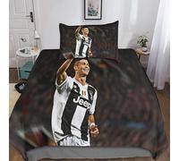 Cristiano Ronaldo Housse De Couette, D Football Parure De Lit Housses De Couettes Microfibre Avec Fermeture ¿¿Clair Et Taies D'oreiller Parure De Couet