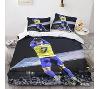 Cristiano Ronaldo Housse De Couette Football Star - Parure De Lit Double£¿Xcm£© Avec Fermeture ¿¿Clair Sets De Housse Couette En Microfibre Avec Assortie