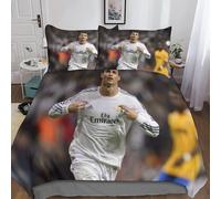 Cristiano Ronaldo Housse De Couette Parure De Lit De Housses De Couettes Football Parure De Couette D Microfibre Avec Taies D'oreiller Pour Garcon Ado