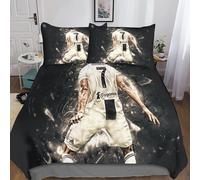 Cristiano Ronaldo Sets Housses De Couettes Imprim¿¿E D,Parure De Lit Housse De Couette Football Parure De Couette En Microfibre Avec Taies D'oreiller P