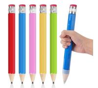 CRITIVE-SHOP 5PCS Bois Crayon Géant 34cm, Crayons Surdimensionnés avec Capuchon et Gomme, Crayon à Papier Géant pour Le Dessin, L'écriture, La Peinture et La Décoration pour Prop Cadeaux Décoratifs