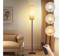 CRLL Lampadaire Sur Pied Salon, 12W Lampes avec Télécommande et Interrupteur, 2700k-6500k LED Lampadaire sur Pied avec Abat-jour en lin, Lampe Sur Pied pour Chambre, Étudier, Bureau