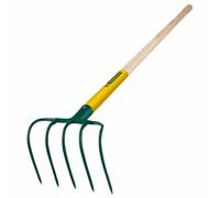 Leborgne Croc à fumier 5 dents – Manche bois PEFC 130cm, acier forgé trempé, assemblé en France