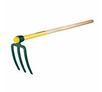 Leborgne Croc de jardin forgé 3 dents 14 cm, manche bois percé PEFC 100% 110 cm (406111)