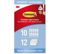 Crochet - 3M - CL065-10 - Transparent - Lot de 10 - Résistant jusqu'à 900 g
