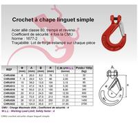 CROCHET A CHAPE AVEC LINGUET DE SÉCURITÉ CMU 2T D8MM IDMAT CHRU008