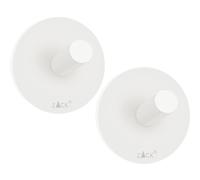 Crochet à serviette 4,5 cm, set de 2, blanc, acier inoxydable, Zack