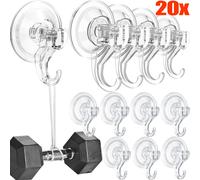 Crochet à ventouse Transparent amovible, sacs muraux sous vide, cintre suspendu pour serviettes, cuisine salle de bains, fenêtre, crochets à ventouse en verre, 1 à 20 pièces 20PCS