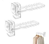 Crochet à Vêtements Pliable Avec Ventouse, Séchoir à Linge Transparent 2 En 1 à Fixer Au Mur, Patère Pliable en Pet Pour Salle Bain, Chambre à Coucher Et Voyages, Sous-vêtements et Chaussettes,2pcs