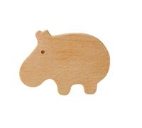 Crochet Adhesif Mural 1 pièces crochets en bois mignon décor de pièce crochet Animal mur porte-clés patère décoration la maison massif cintre accessoires cuisine(Hippo)