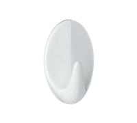 Crochet - Permanent - ovale - taille L - 55 x 33 x 26 mm - blanc - lot de 2