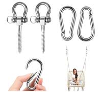 Crochet Balancoire avec Mousqueton Balancoire Exterieur Crochet Balancoire Exterieur Crochet Plafond Charge Lourde 304 Acier Inoxydable Crochet Plafond pour Yoga Hamac Suspendue Chaise Sac de