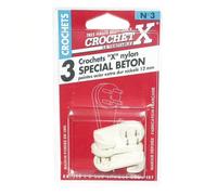 Crochet béton nylon - n°3 - lot de 3