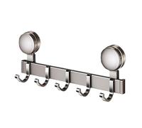 Crochet de douche - Aluminium spatial, 48,2 x 11,5 x 4,5 cm - Support anti-rayures | Ventouse amovible - Porte-serviettes pour salle de bain, chambre à coucher, cuisine, armoire