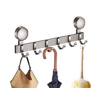 Crochet de douche - Aluminium spatial, 48,2 x 11,5 x 4,5 cm - Support anti-rayures | Ventouse amovible - Porte-serviettes pour salle de bain, chambre à coucher, cuisine, armoire