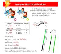 Crochet de sauvetage isolé haute tension, capacité de charge de 100 kg, outil anti-électrocution pour électricien pompier, longueur réglable de 1 à 3 m, disponible en 4 couleurs (vert, 1 m/3