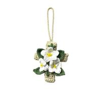 Crochet Décoration - Breloque Fleur Fait Main Rétroviseur Pendentif | Miroir de voiture au crochet en laine, fabriqué à la main, motif floral, décoration à suspendre, berlines, SUV, camping-cars