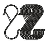 Crochet en S noir, crochet en métal robuste avec boucle de sécurité, utilisé pour accrocher des ustensiles de cuisine, des poêles, des vêtements, des serviettes 30PCS