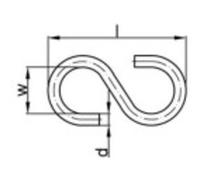 Crochet en S TOOLCRAFT 159547 N/A 40 mm Acier galvanisé l x d x D 40 x x 100 pc(s)