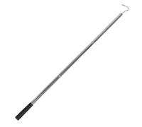 Crochet Escamotable pour Escalier de Grenier en Acier Inoxydable Argenté | Longueur 52,76 Pouces, Structure Renforcée à Assemblage, Ouverture Pratique pour Suspendre et Retirer